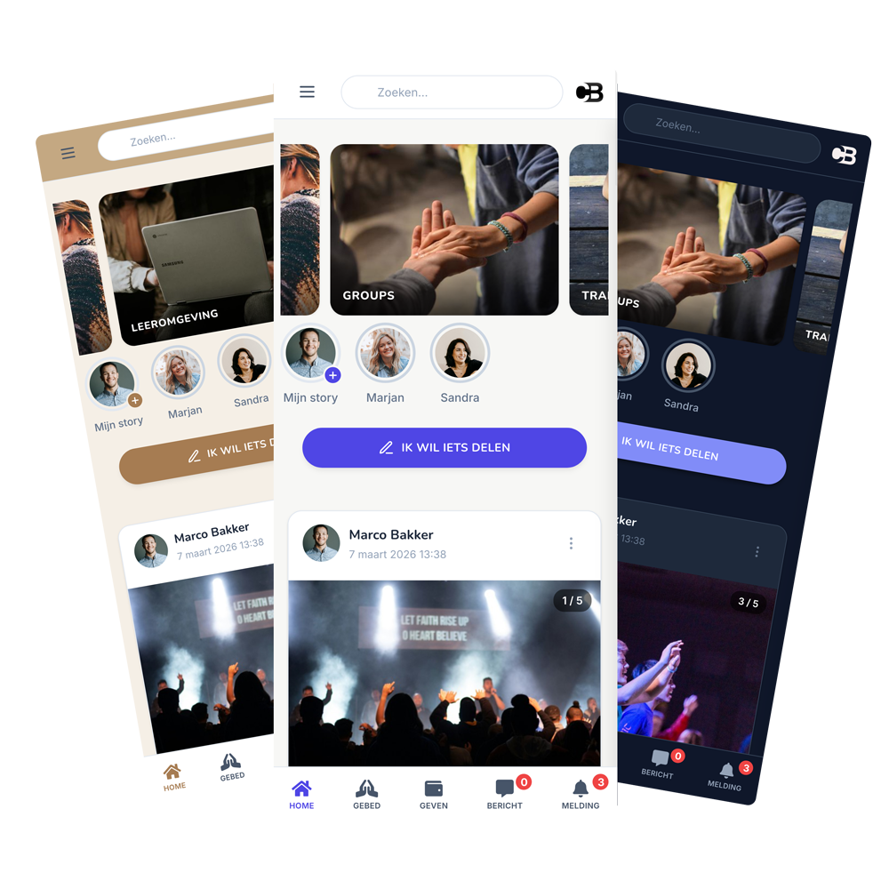 Churchbook kerkapp op een smartphone